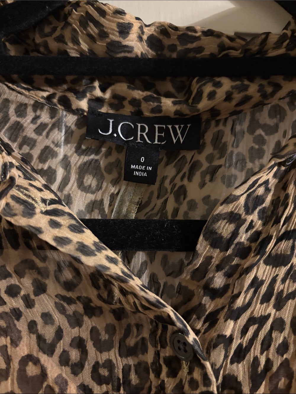 Sheer Leopard-Print Shirt in Crinkle Chiffon - Picture 3 of 4